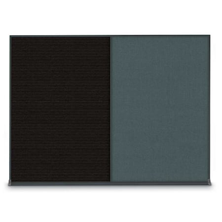 United Visual Products Double Door Radius Plus Corkboard, 48"X, UV8003PLUS-BRONZE-FORBO UV8003PLUS-BRONZE-FORBO